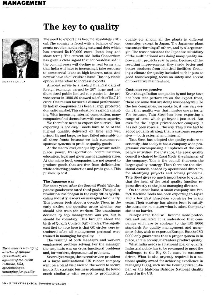 SL - 1st article in BI 1990